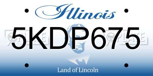 5KDP675 Illinois License Plate
