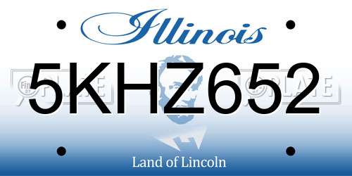 5KHZ652 Illinois License Plate