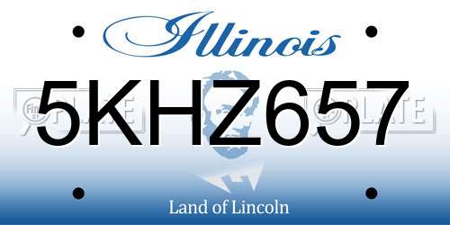 5KHZ657 Illinois License Plate