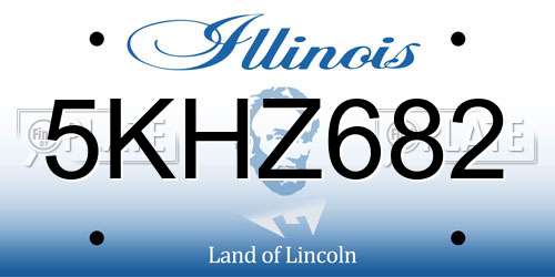 5KHZ682 Illinois License Plate