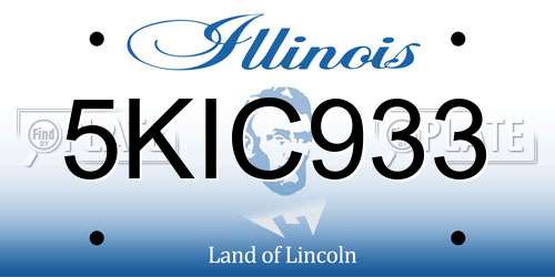 5KIC933 Illinois License Plate