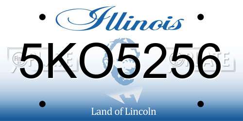 5KO5256 Illinois License Plate