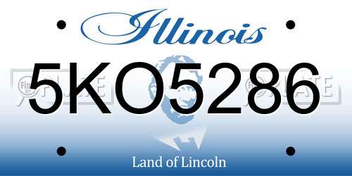 5KO5286 Illinois License Plate