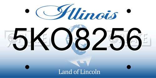 5KO8256 Illinois License Plate