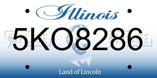 5KO8286 Illinois License Plate