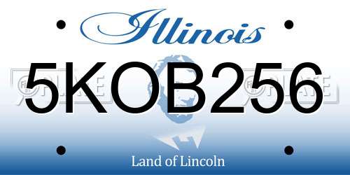 5KOB256 Illinois License Plate