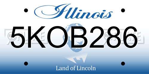 5KOB286 Illinois License Plate