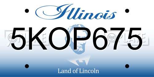 5KOP675 Illinois License Plate