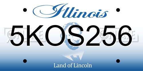 5KOS256 Illinois License Plate
