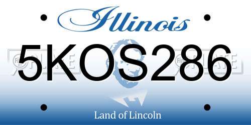 5KOS286 Illinois License Plate
