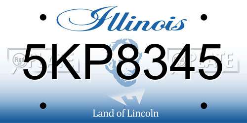5KP8345 Illinois License Plate