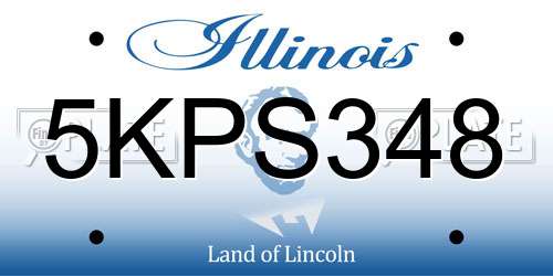 5KPS348 Illinois License Plate