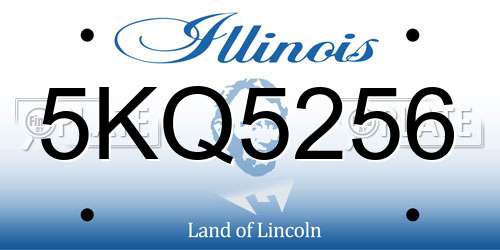 5KQ5256 Illinois License Plate