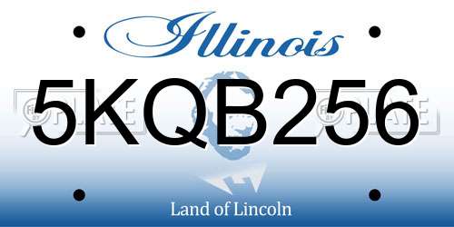 5KQB256 Illinois License Plate