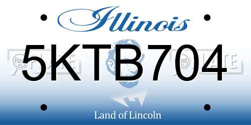 5KTB704 Illinois License Plate