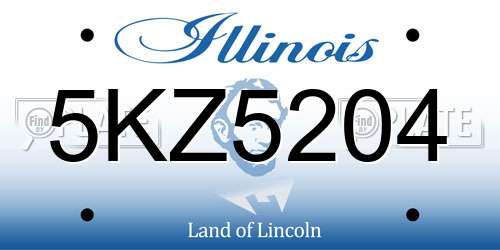 5KZ5204 Illinois License Plate