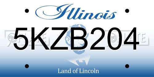 5KZB204 Illinois License Plate