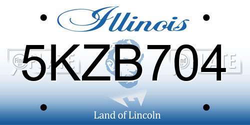 5KZB704 Illinois License Plate