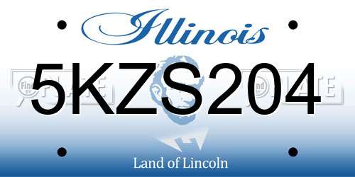 5KZS204 Illinois License Plate