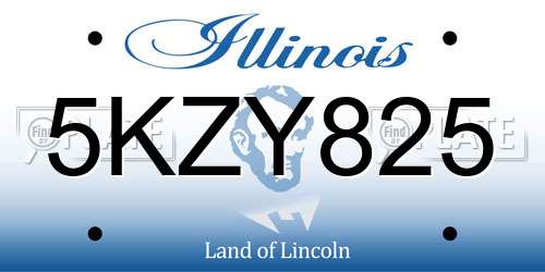 5KZY825 Illinois License Plate