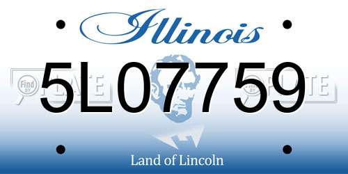5L07759 Illinois License Plate