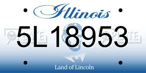 5L18953 Illinois License Plate