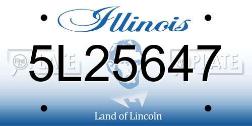 5L25647 Illinois License Plate