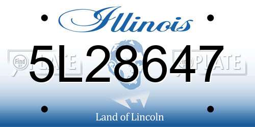 5L28647 Illinois License Plate