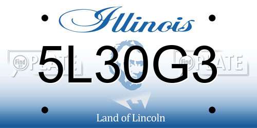 5L30G3 Illinois License Plate