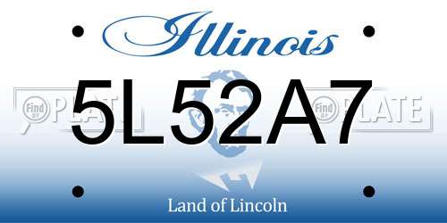 5L52A7 Illinois License Plate