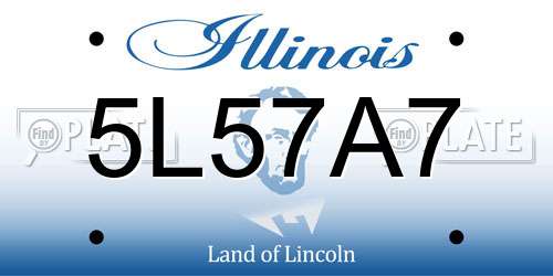 5L57A7 Illinois License Plate