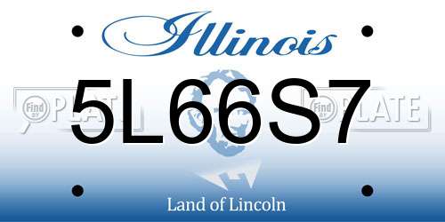 5L66S7 Illinois License Plate