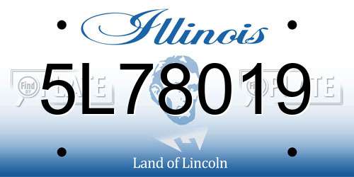 5L78019 Illinois License Plate
