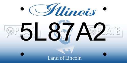 5L87A2 Illinois License Plate