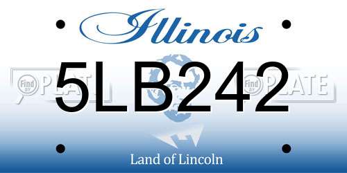 5LB242 Illinois License Plate