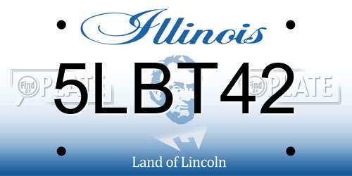 5LBT42 Illinois License Plate