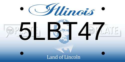 5LBT47 Illinois License Plate