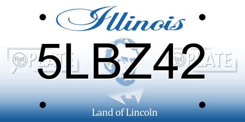 5LBZ42 Illinois License Plate