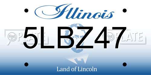 5LBZ47 Illinois License Plate