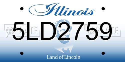 5LD2759 Illinois License Plate