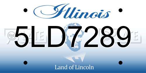 5LD7289 Illinois License Plate
