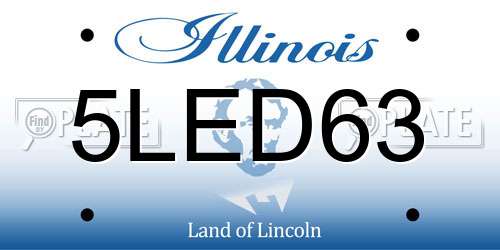 5LED63 Illinois License Plate