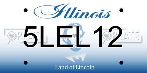 5LEL12 Illinois License Plate