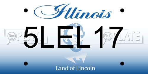 5LEL17 Illinois License Plate