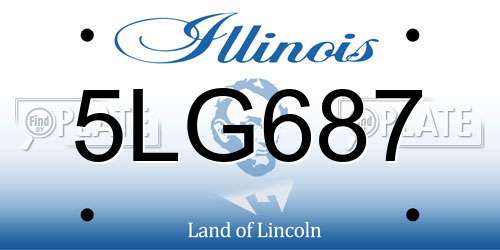 5LG687 Illinois License Plate