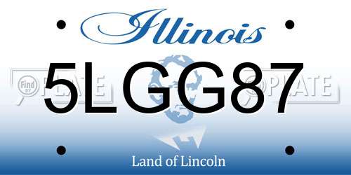 5LGG87 Illinois License Plate