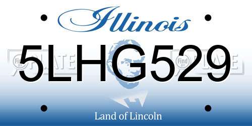 5LHG529 Illinois License Plate