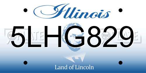 5LHG829 Illinois License Plate
