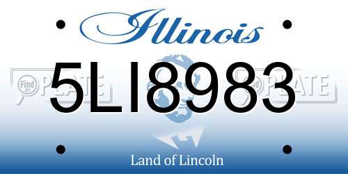 5LI8983 Illinois License Plate