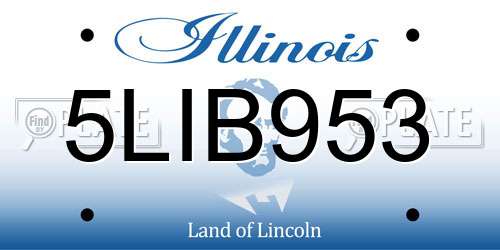 5LIB953 Illinois License Plate